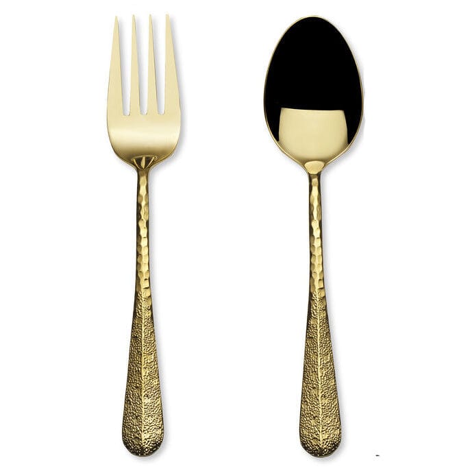 Elegant Gold Serving Set – 2-Piece Spoon and Fork Duo - Image 2