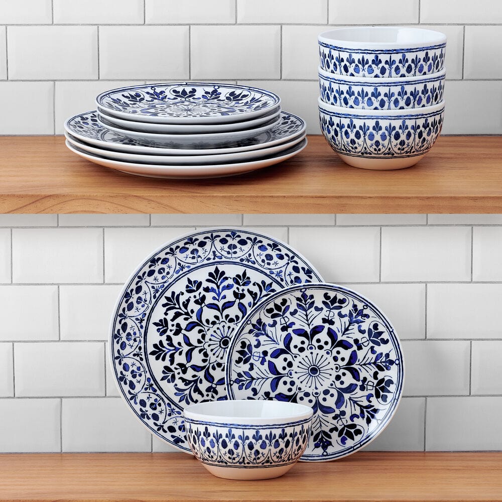 Durable porcelain dinnerware set for everyday use and light entertaining