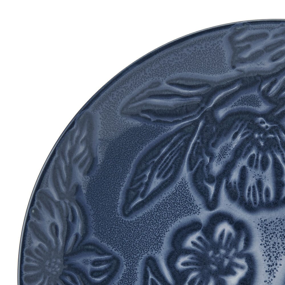 Family enjoying meal with floral dinner set for 4 people