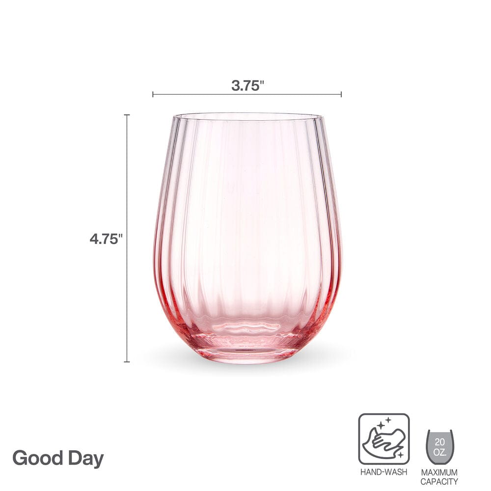 Blush Glow Stemless Wine Glass Set - 4 Pieces - Image 3
