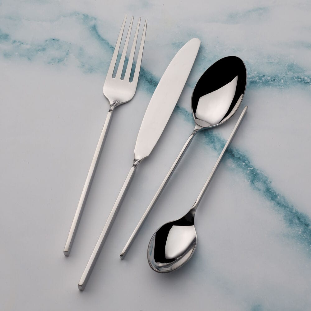 Close-up of Briggs Forged 20-Piece Flatware Set showing sleek handle design