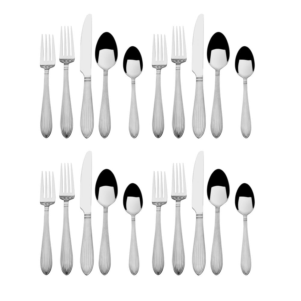 Side angle showing polished finish of BrightTable™ stainless steel cutlery pieces