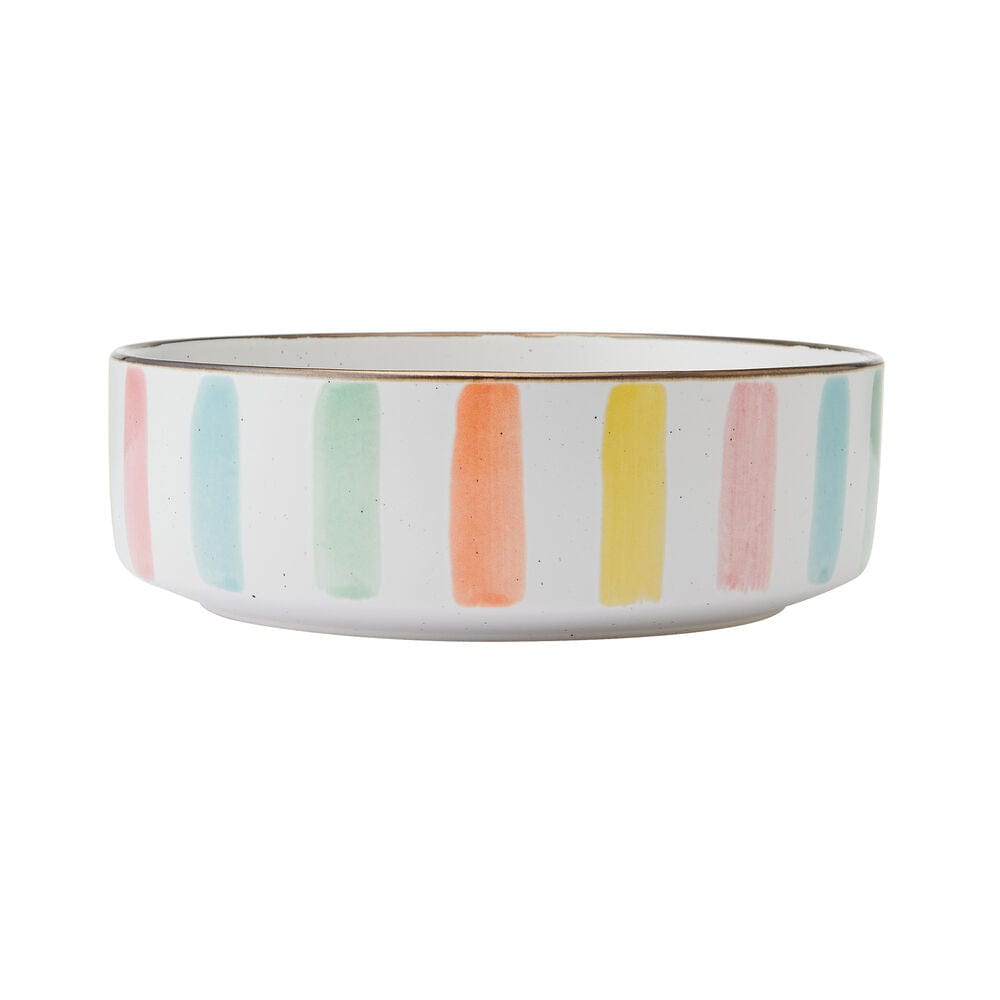 Set of durable stoneware bowls for casual and festive summer meals