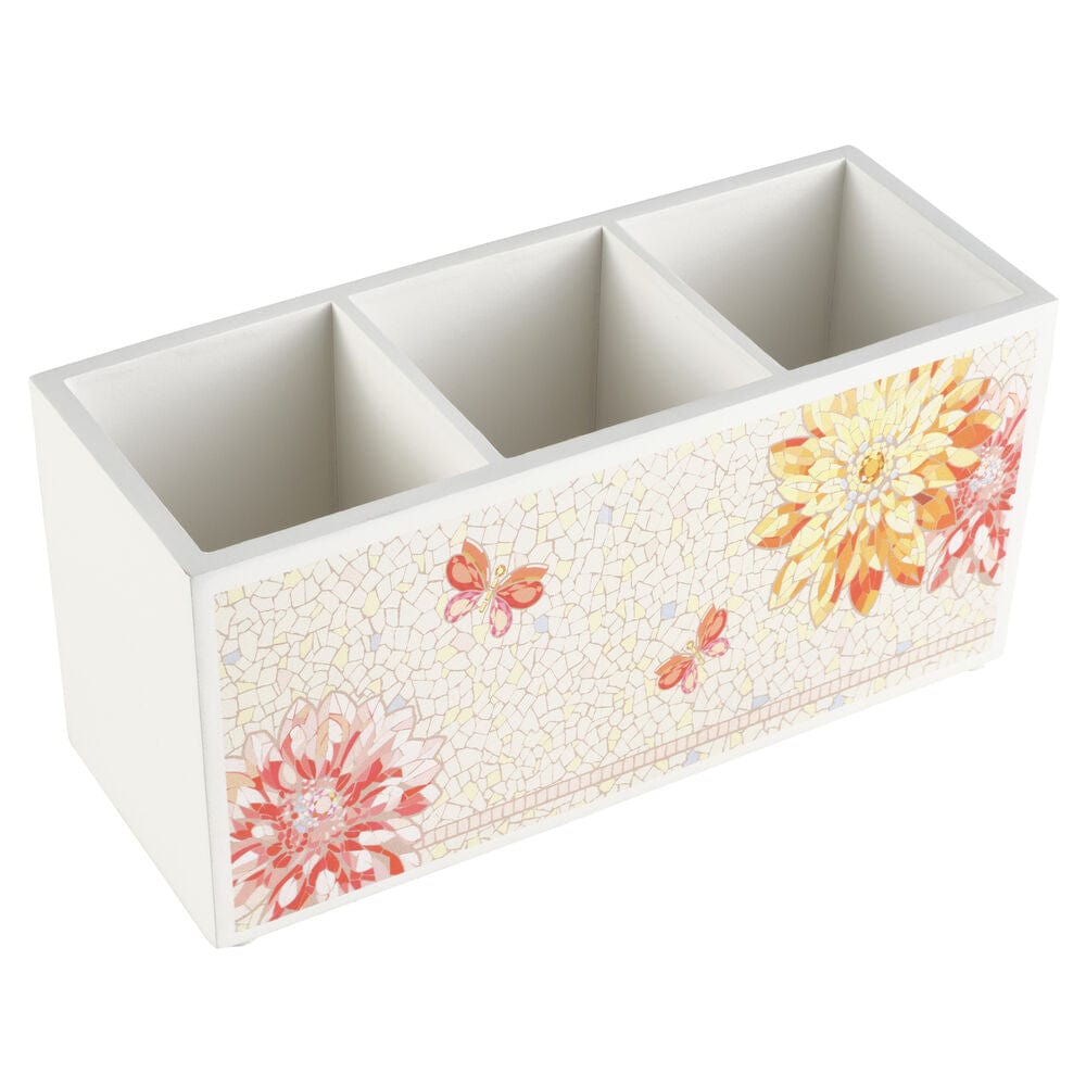 Versatile flatware organizer for events with bright flower motifs