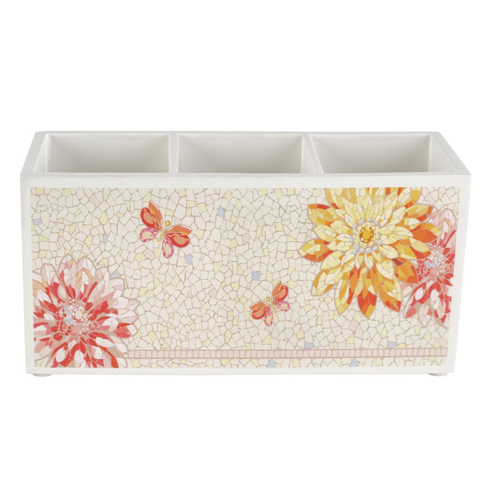 Dolly Parton flower design utensil caddy showcasing mosaic floral pattern