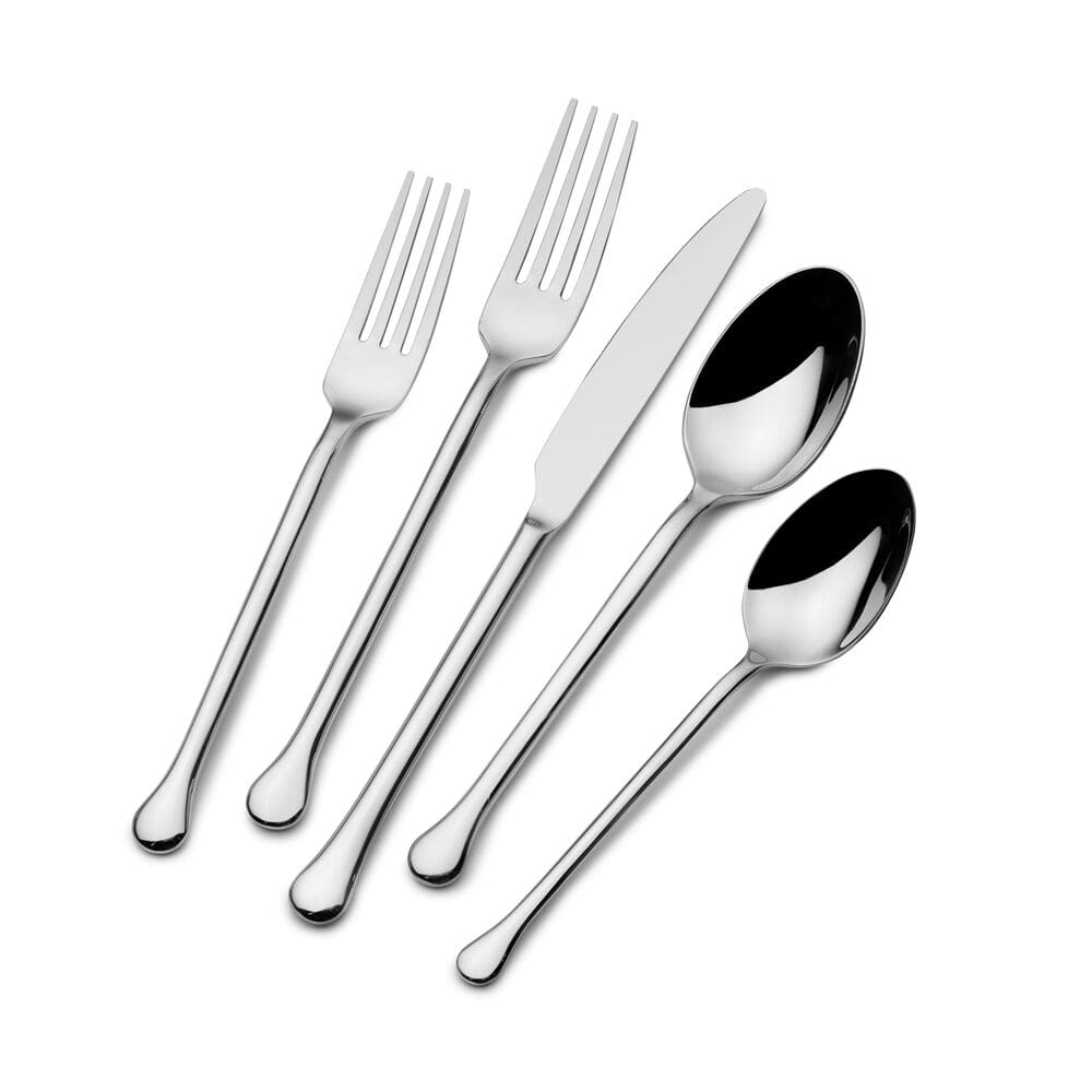 Dining table with stylish stainless steel cutlery for casual dining