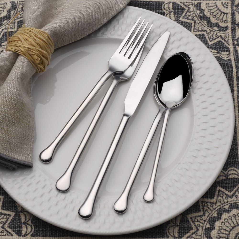 Set of 20-piece flatware with slender handles, ideal for everyday use
