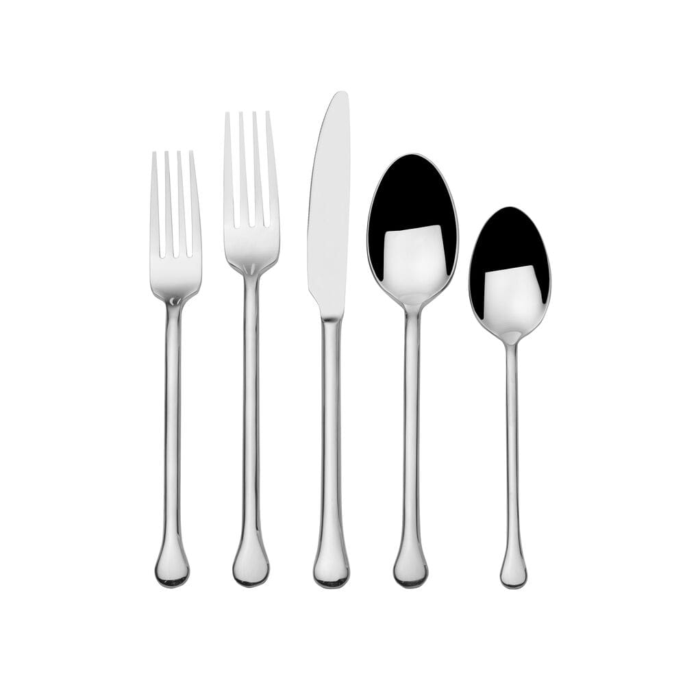 Dining table with stylish stainless steel cutlery for casual dining