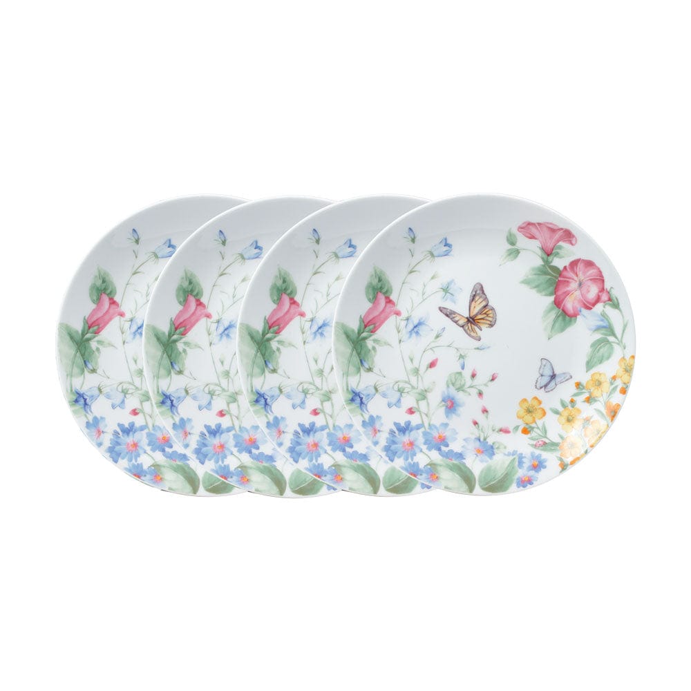 Porcelain salad plates used for serving fresh salads in a modern kitchen