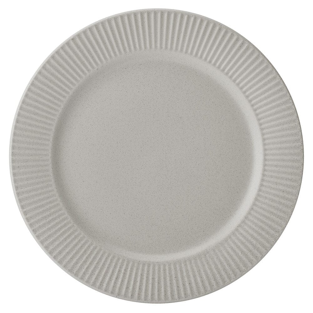 Close-up view of the lightweight durable dinner plates from the Serenity Dinnerware Set.