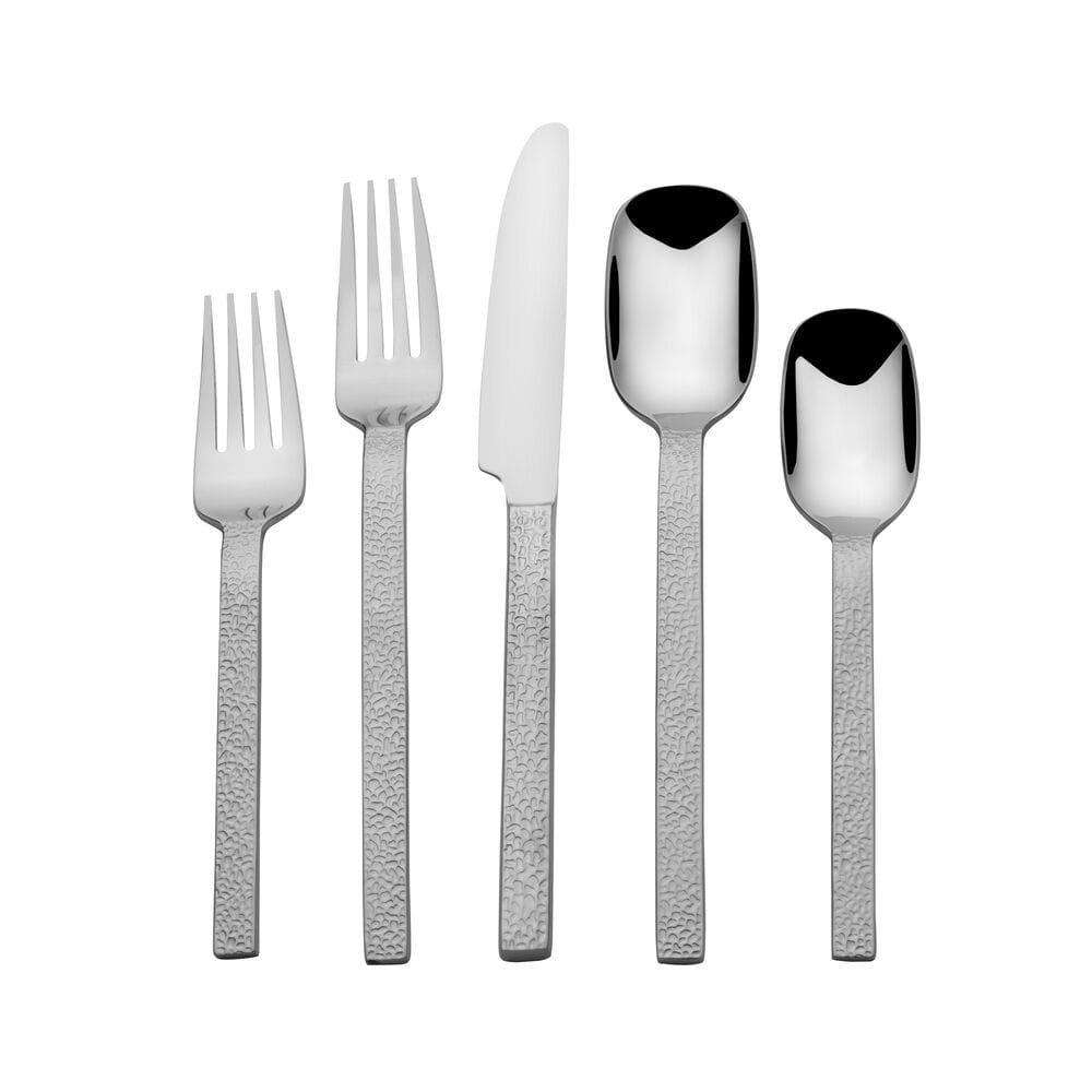 Full view of the 20-piece cutlery set arranged neatly, highlighting its stylish and sophisticated look.