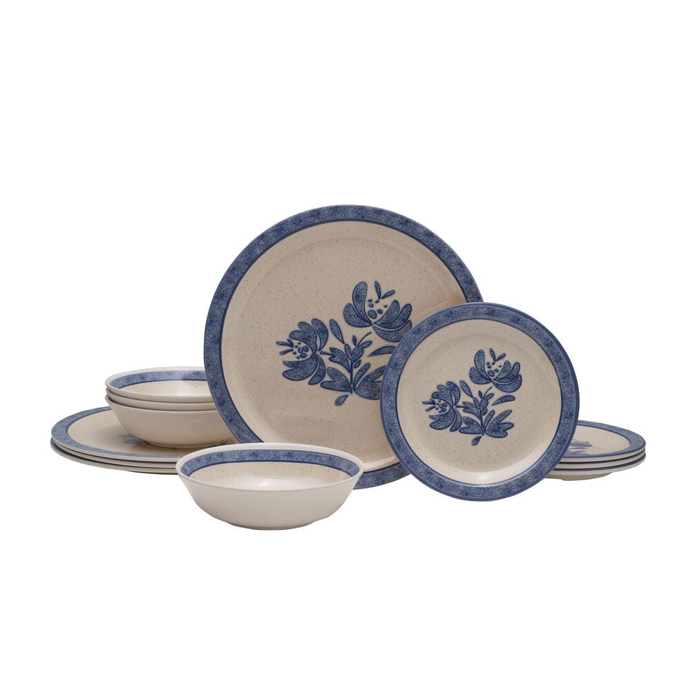 Close-up of the 11-inch dinner plate from the Yorktowne melamine dinnerware set, illustrating its elegant design and sturdy construction.
