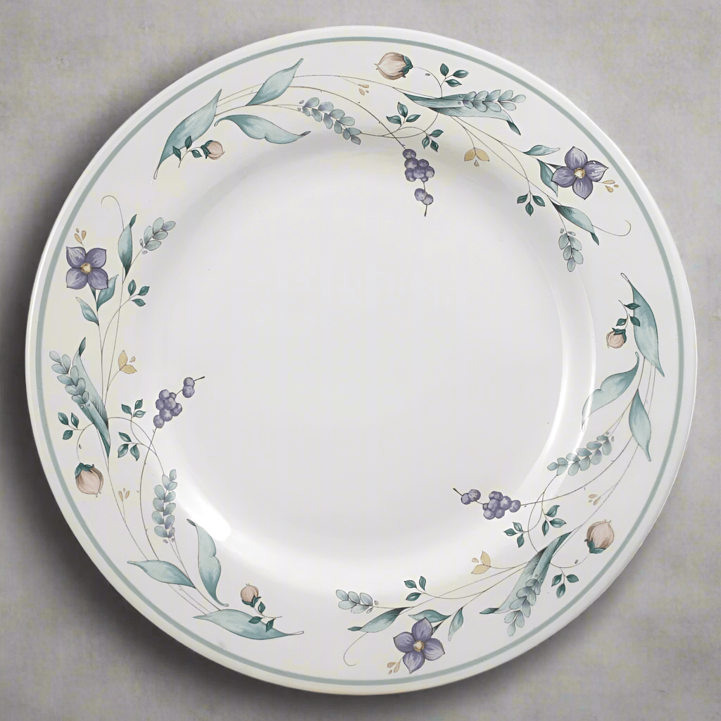 Close-up of a stoneware plate with a textured finish, ideal for everyday dining