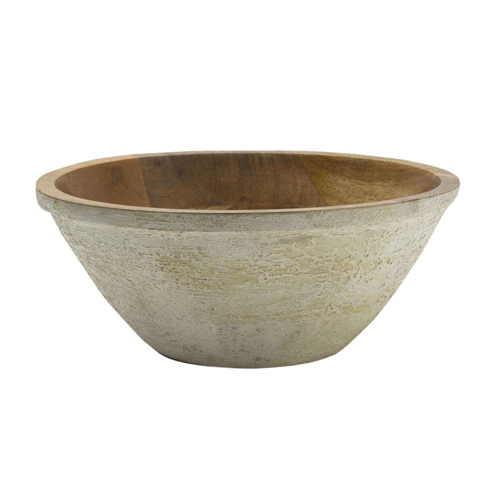 Front view of the large serving bowl filled with salad for a family dinner