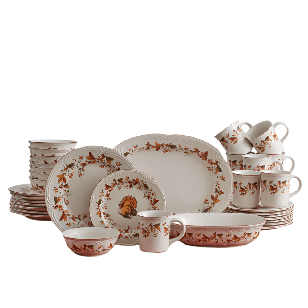 Close-up of stoneware soup cereal bowl from the Autumn Berry set