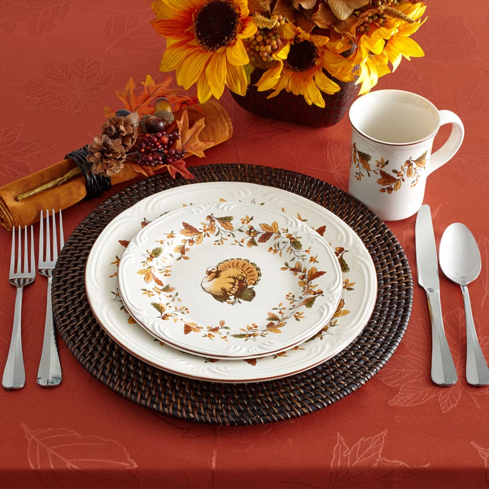 Elegant oval platter from the Autumn Berry stoneware dinnerware set