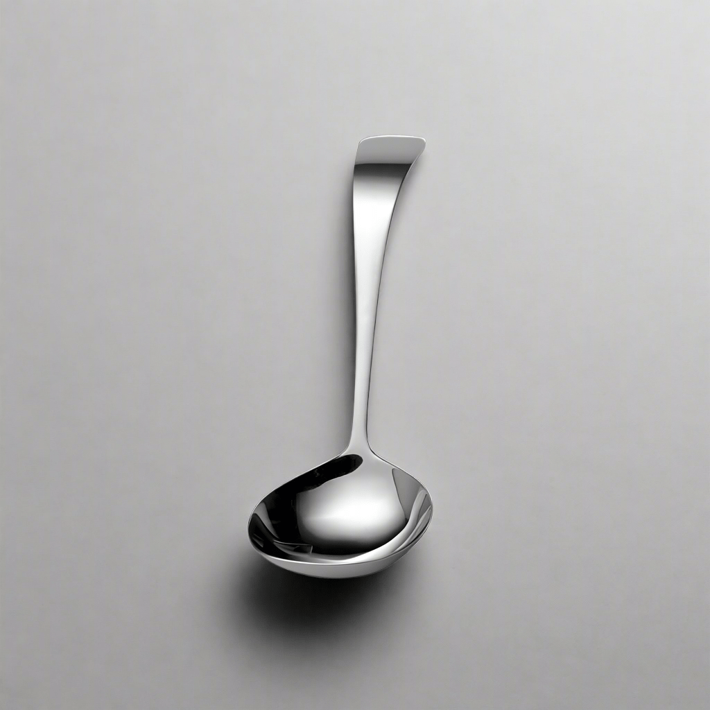 Premium stainless steel gravy ladle in action serving delicious gravy.
