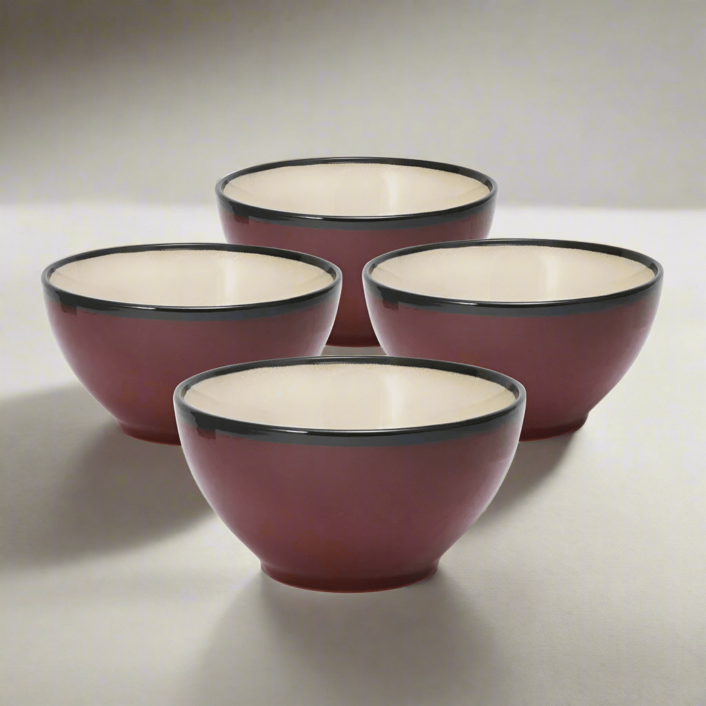 Close-up of Belmont soup bowl showcasing unique glaze patterns.