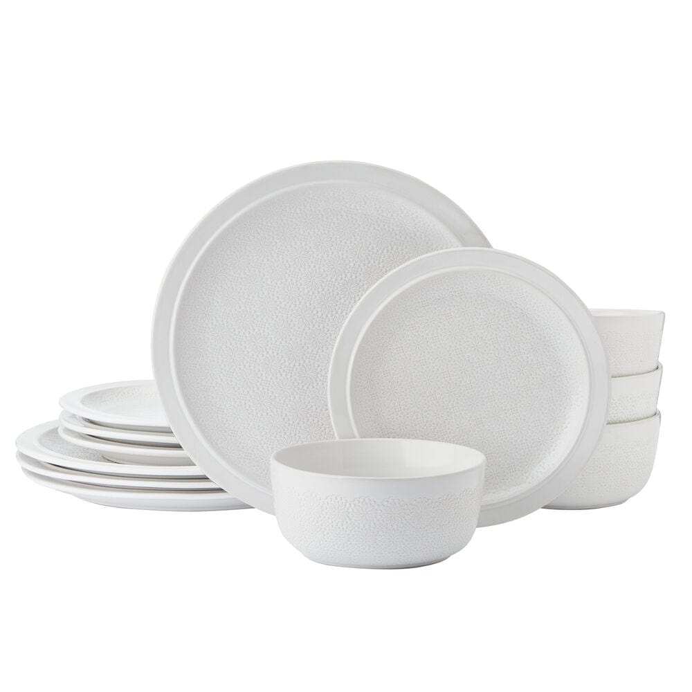 Stylish casual dinnerware set for entertaining with floral design