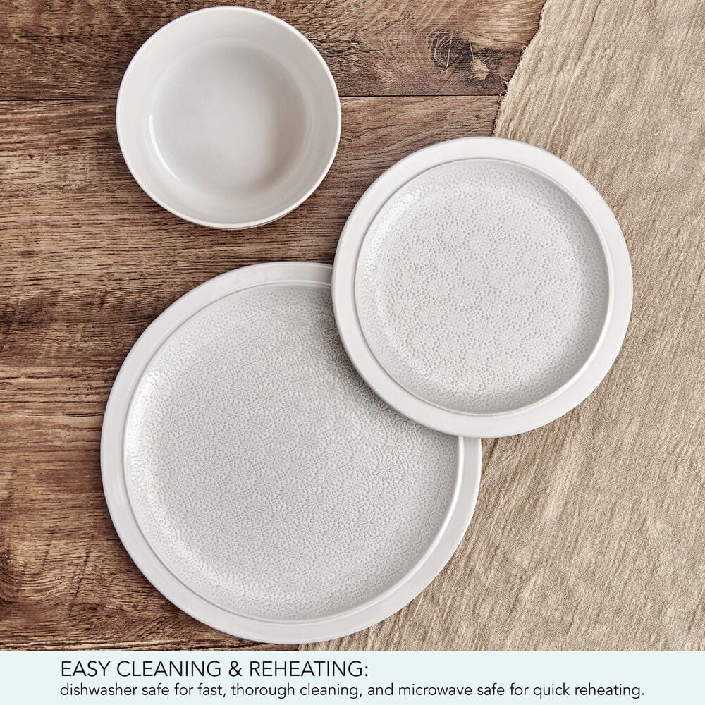 Stylish casual dinnerware set for entertaining with floral design