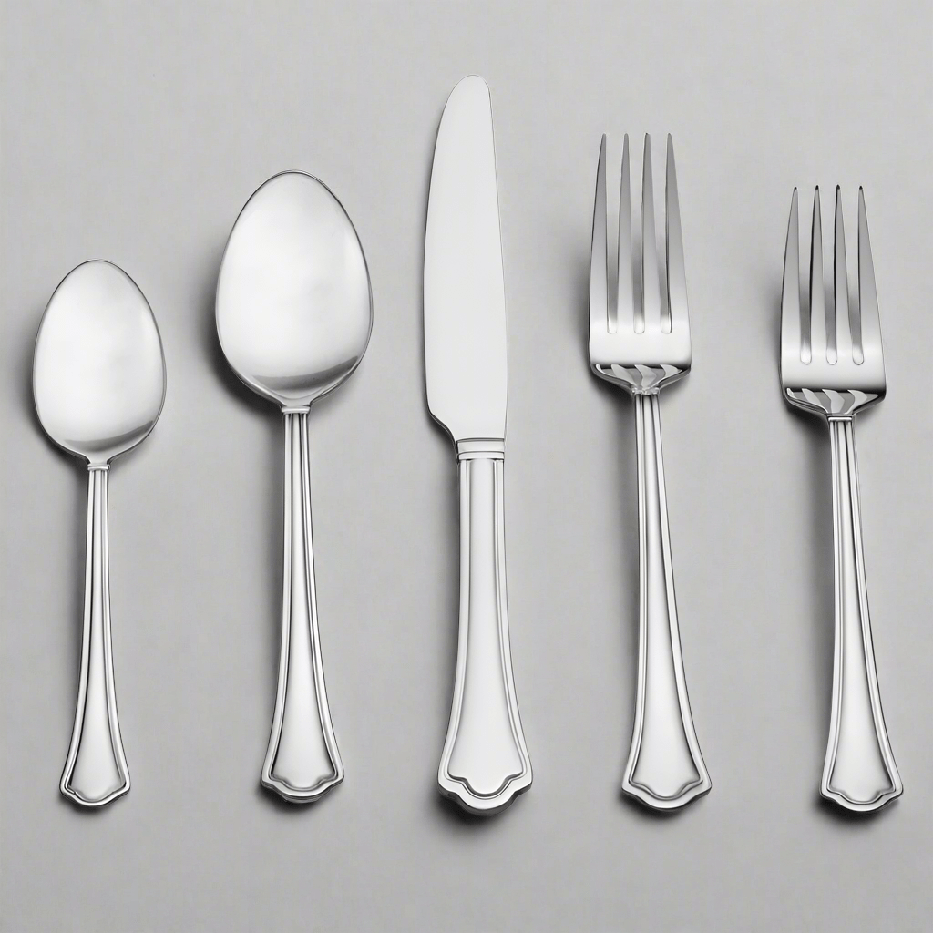 Elegant Capri Frost 53-Piece Flatware Set with polished finish, displayed on a formal dining table.