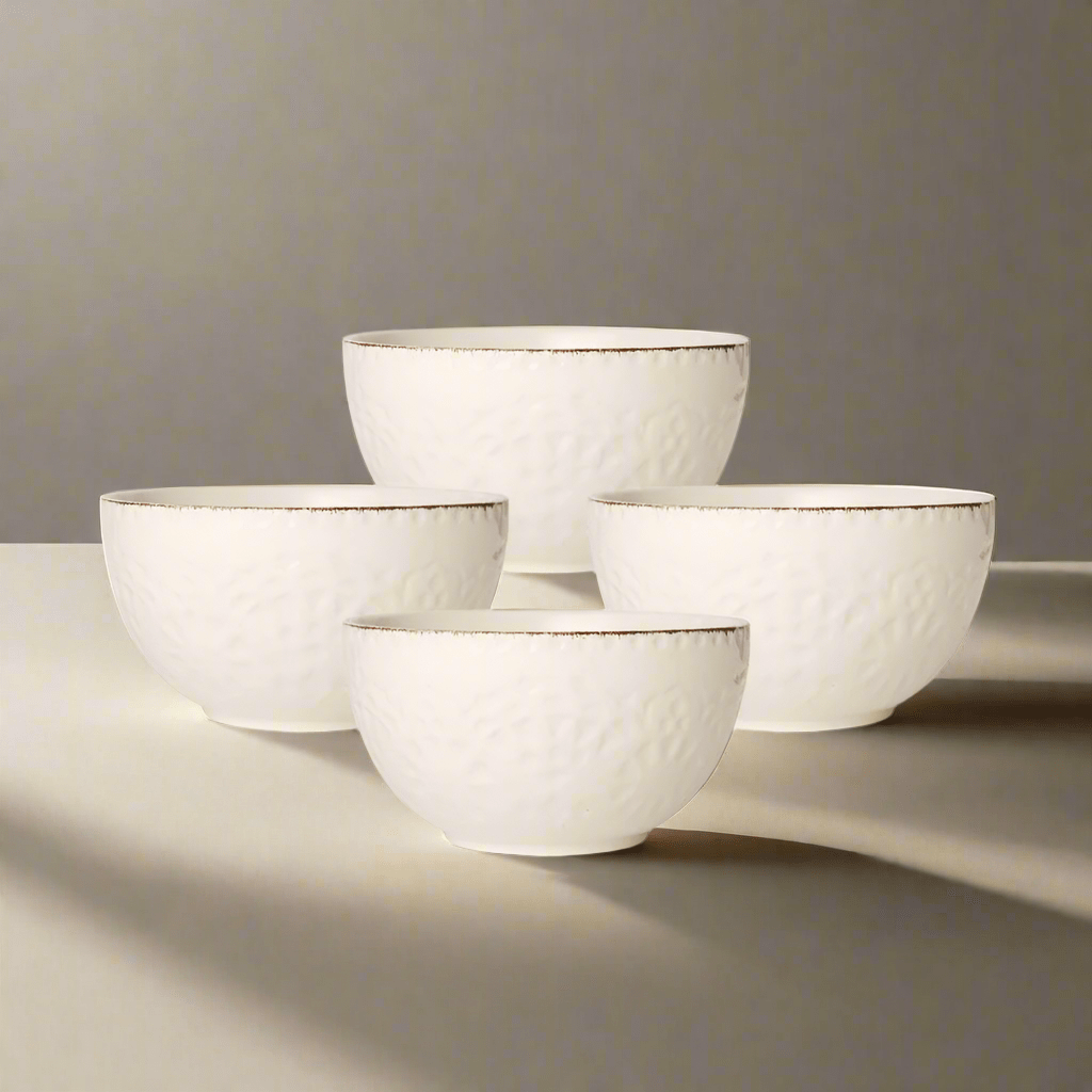 Chateau fruit bowls set displayed on a dining table, showcasing their elegant design.