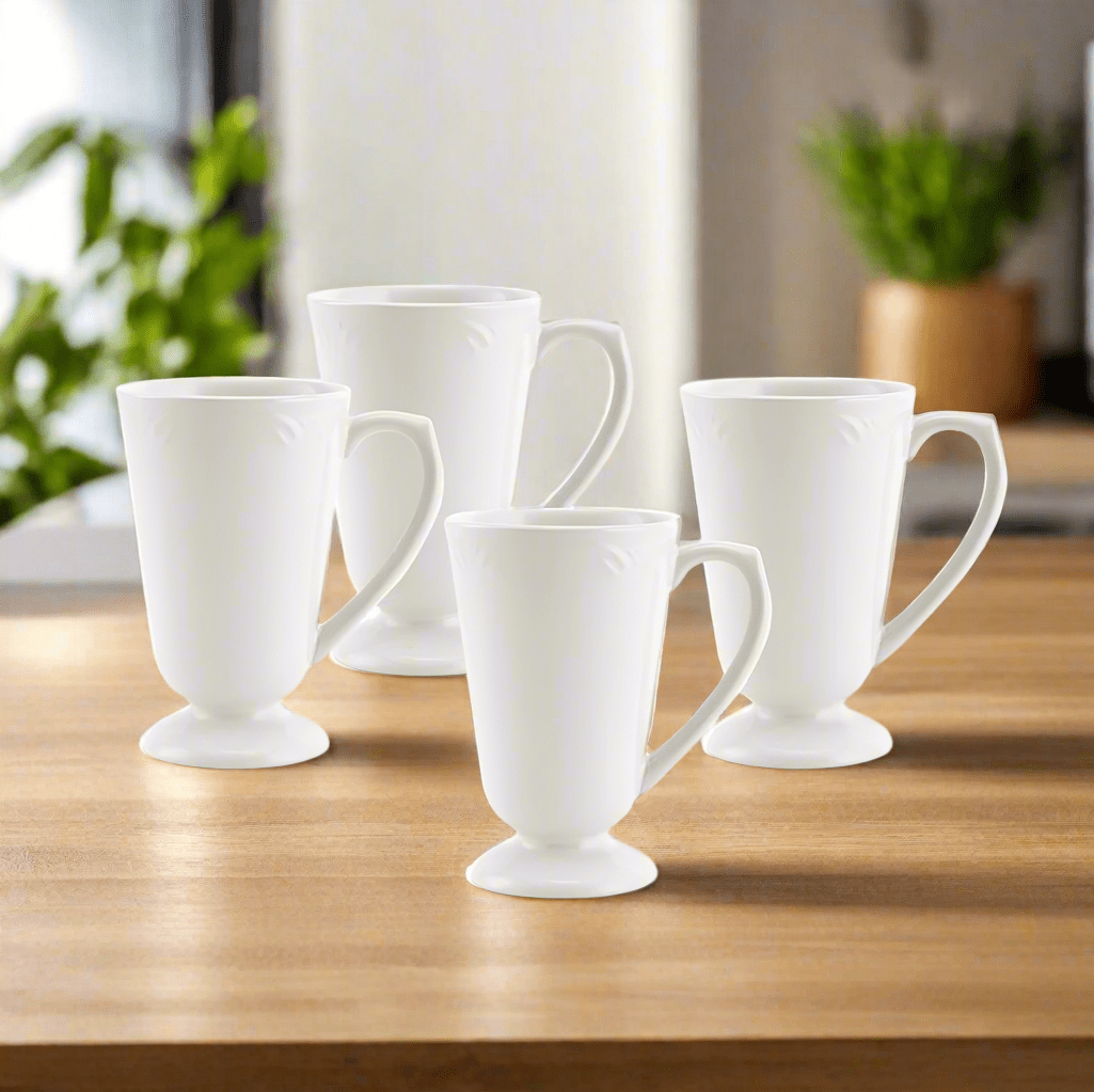 Elegant footed mug showcasing stylish design, perfect for coffee.