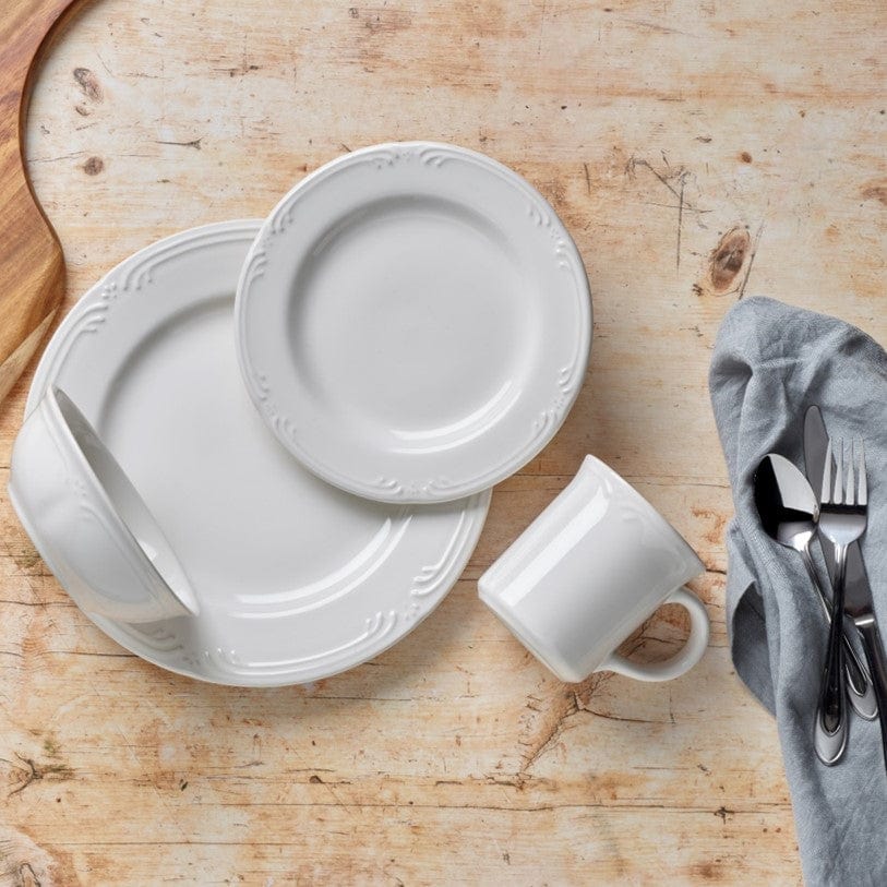 Close-up of the durable stoneware mugs highlighting their beautiful design.