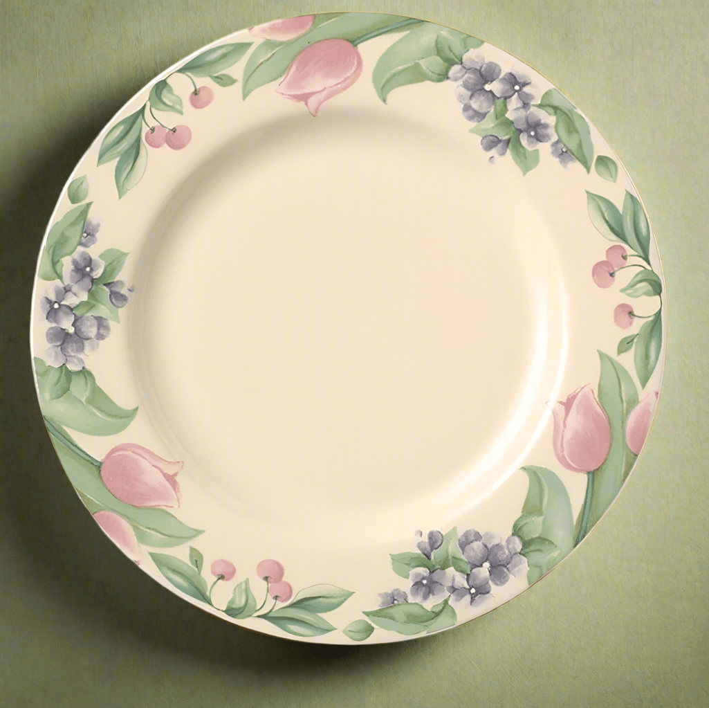 Close-up of a durable stoneware dinner plate with elegant finish