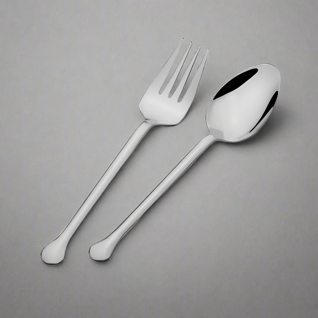 Geneva Elegant Forged Serving Set displayed on a dining table