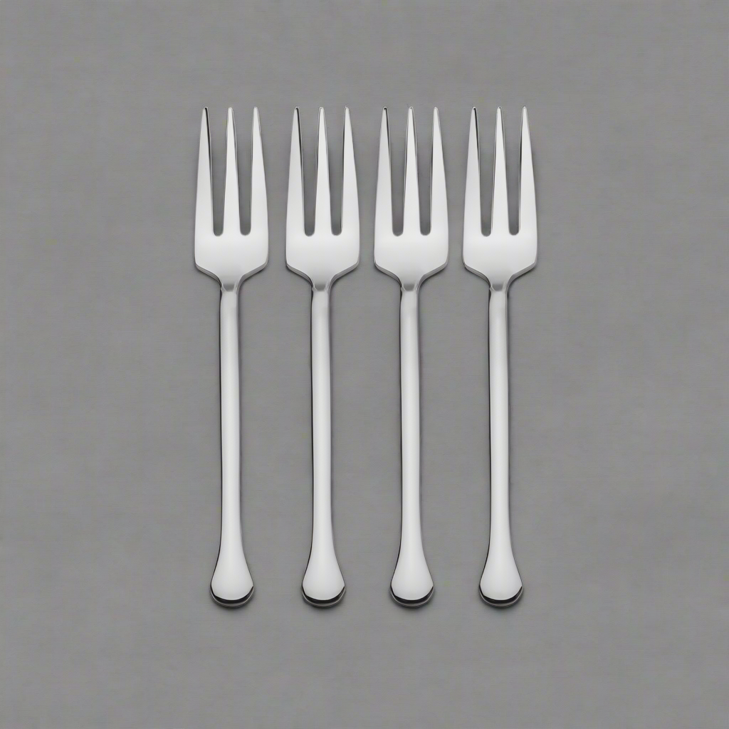 Close-up of Geneva forged appetizer forks showing sleek design