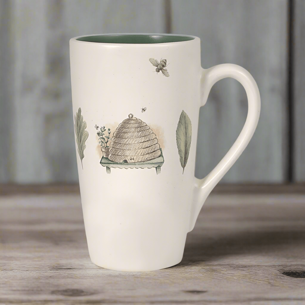 Naturewood stoneware latte mug with latte art on top, ideal for coffee lovers