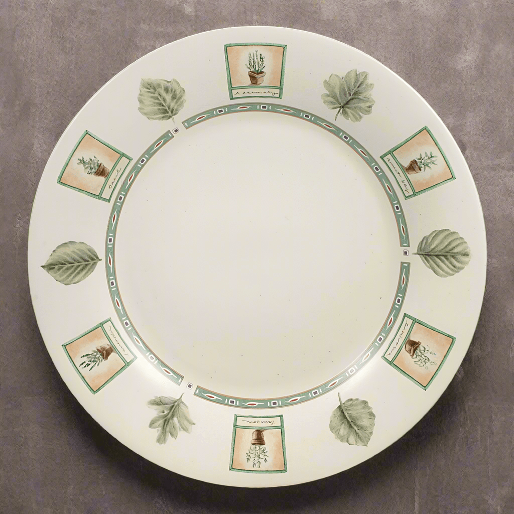 Naturewood oversized stoneware dinner plate set on a dining table, perfect for family gatherings.