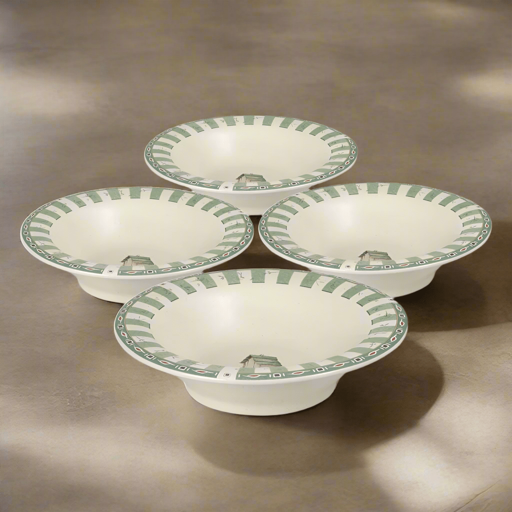 Naturewood stoneware cereal bowl set displayed with cereal and milk