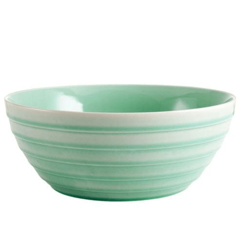 Close-up shot showing the texture and glaze of the watercolor design serveware set, highlighting craftsmanship.