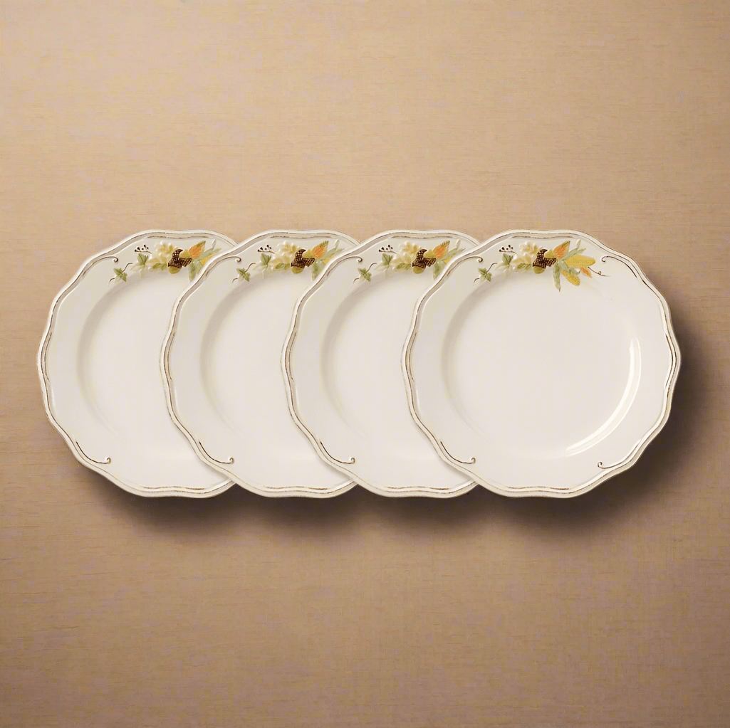Plymouth stoneware dinner plate set featuring elegant design and sturdy construction.