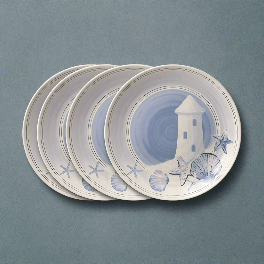 Sunny Days outdoor melamine salad plate set showcasing vibrant colors, perfect for outdoor dining.