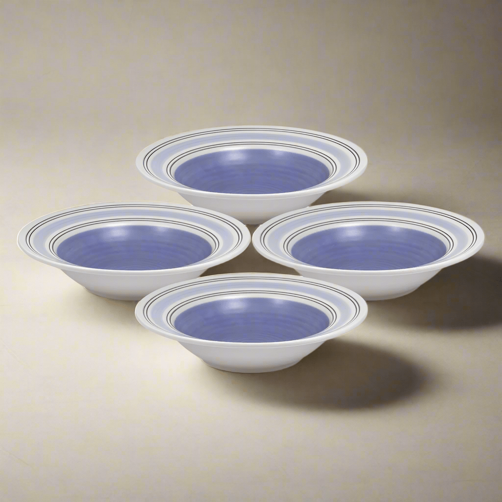 Close-up of wide rim soup bowl showing the ceramic finish and spacious interior