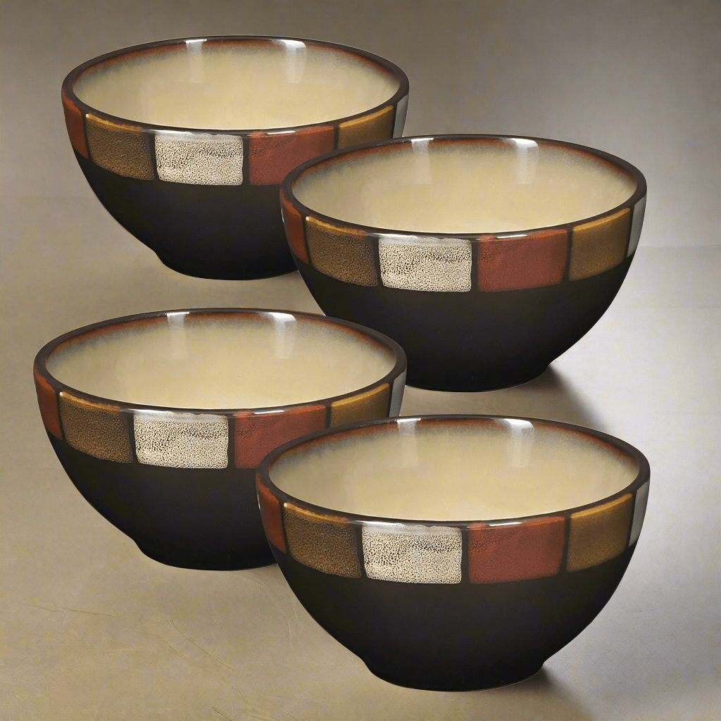 Close-up of Taos handmade reactive glaze fruit bowl showcasing unique color variations.