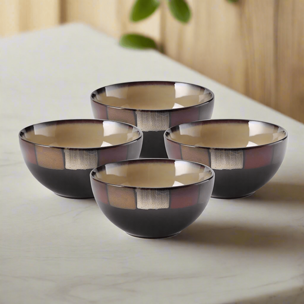 Handcrafted reactive glaze bowl showcasing unique color variations, perfect for soup.