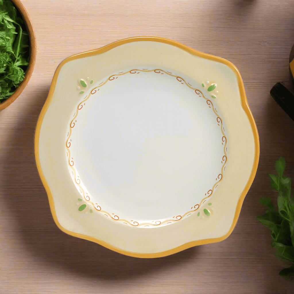 Close-up of the Villa della Luna 9-inch stoneware salad plate highlighting its design and size