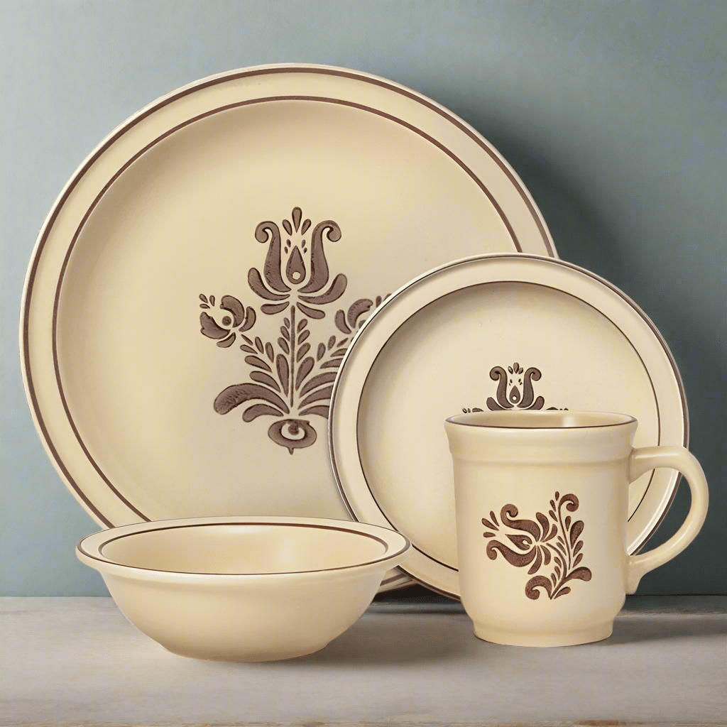 Rustic stoneware dinnerware set with dinner plate and bowl