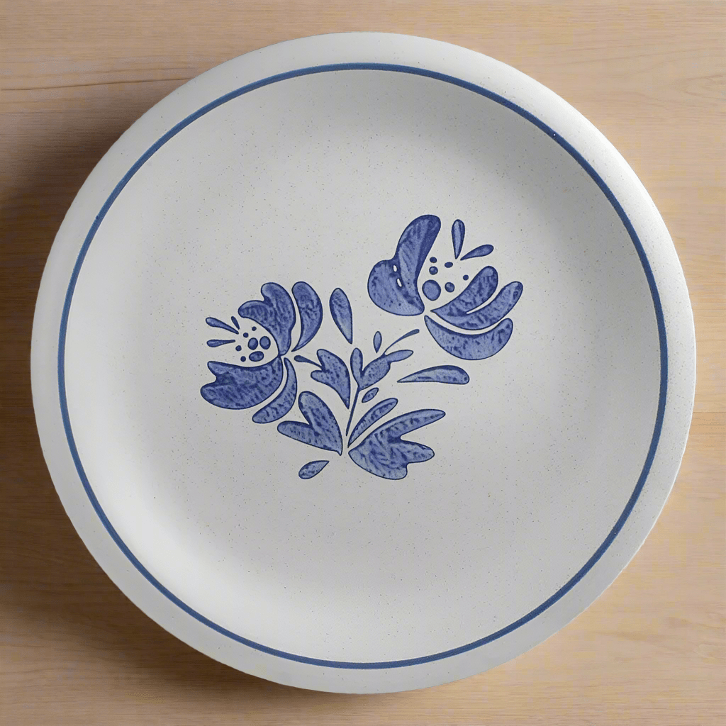 Yorktowne stoneware dinner plate showcasing a delicious meal, perfect for everyday use.