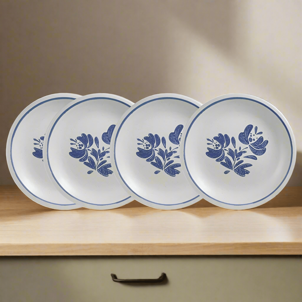 Close-up of Pfaltzgraff Yorktowne stoneware salad plate showing detailed classic design