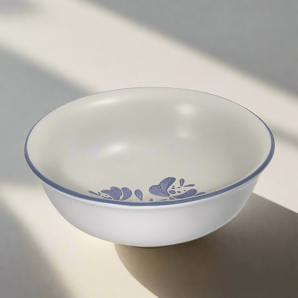 Yorktowne hearty stoneware bowl with soup on a dining table