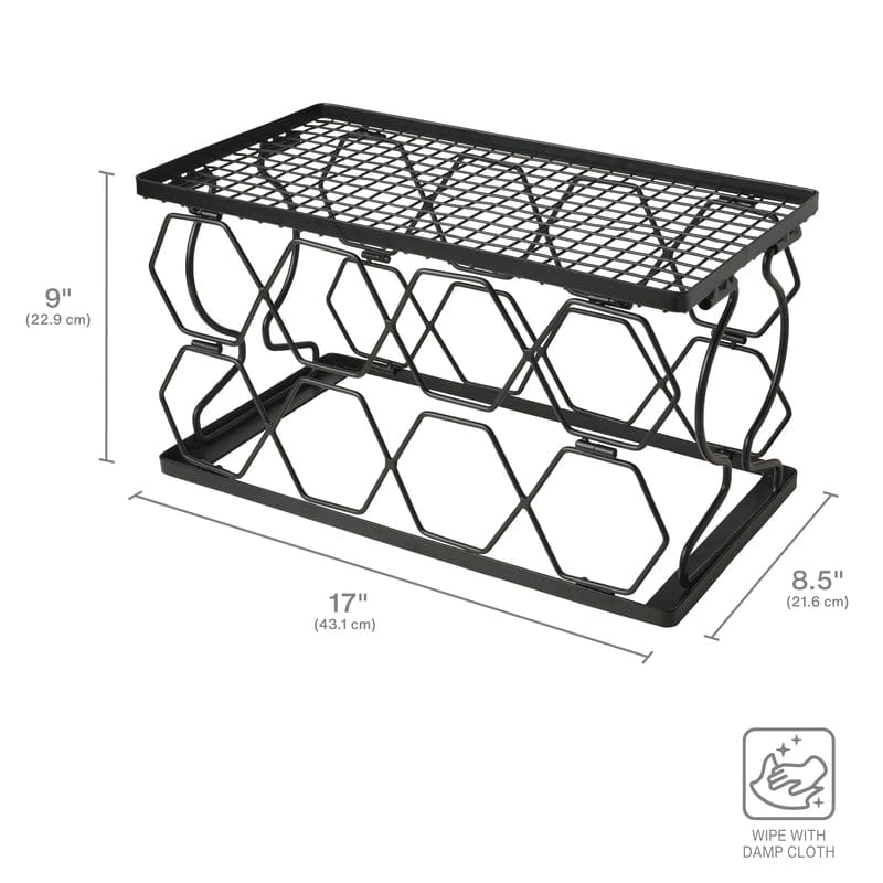 Collapsible wine rack in a compact form, ideal for storage.