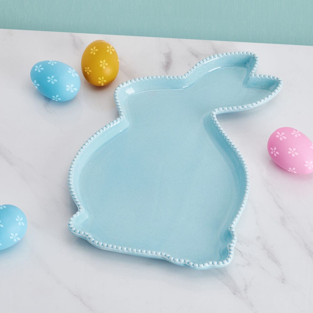 Charming Easter Bunny Serving Platter showcasing a festive design, perfect for spring parties.