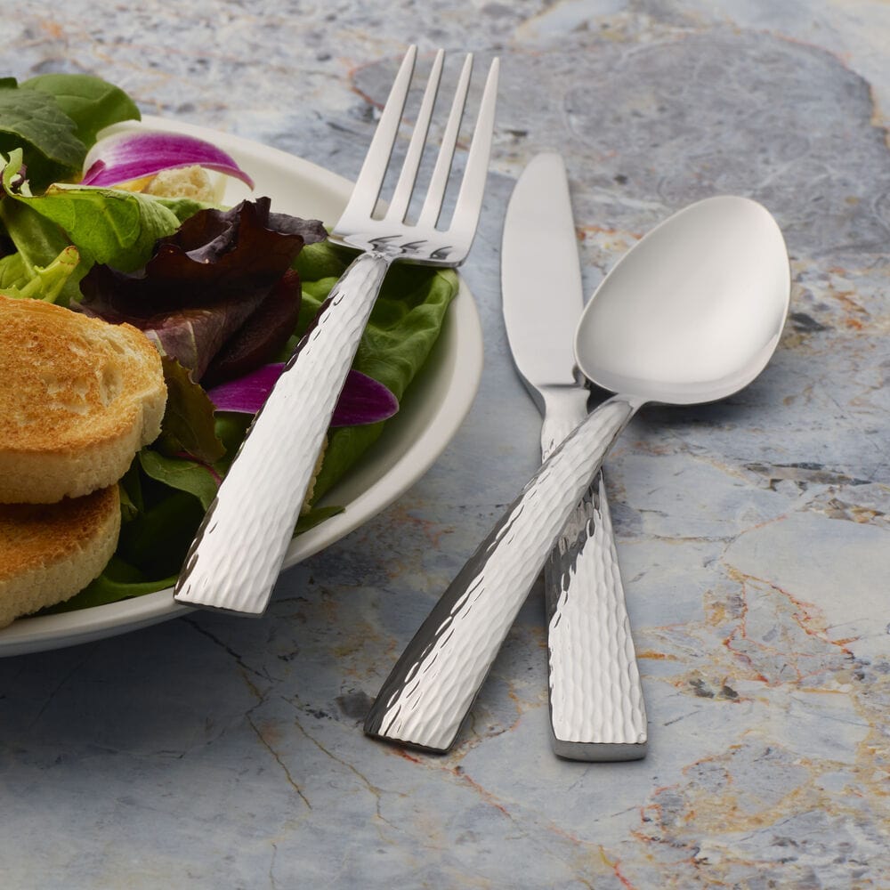 Dishwasher-safe flatware set with sleek handles, ready for everyday use