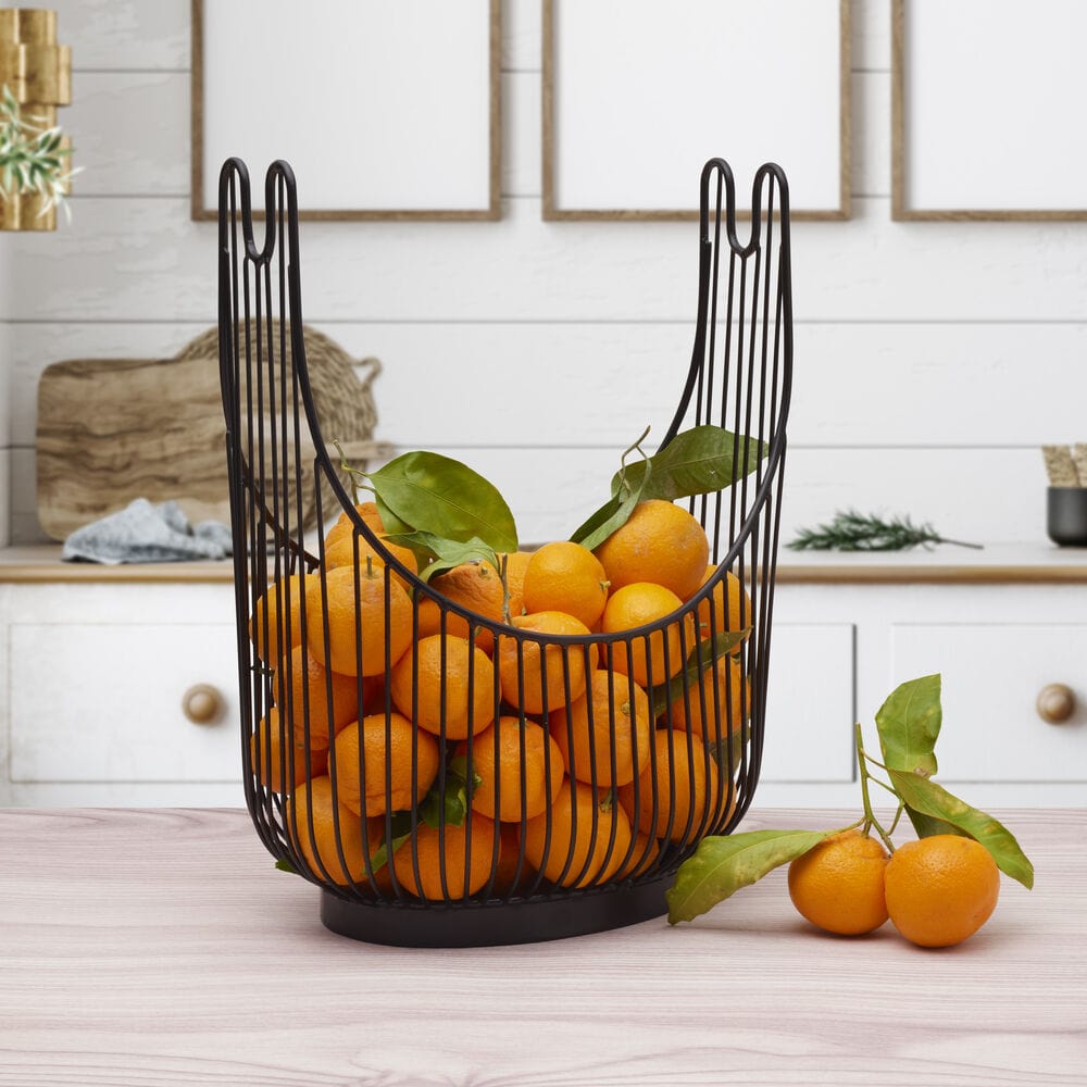 Modern countertop organizer with built-in paper towel spindle on a kitchen counter