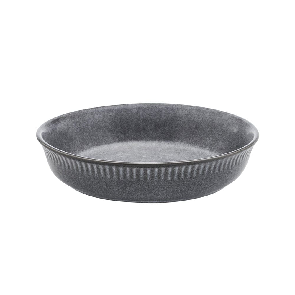 Amara Slate dinner bowl set displayed on a dining table, showcasing unique ceramic bowls for serving.